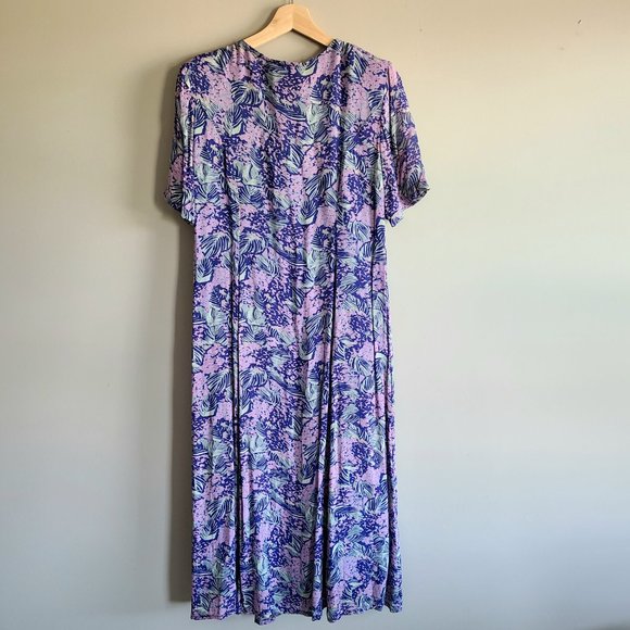Primavera vintage purple and light green floral summer dress. - Picture 7 of 15